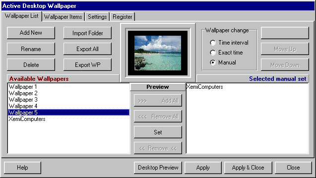 Active Desktop Wallpaper Screenshot